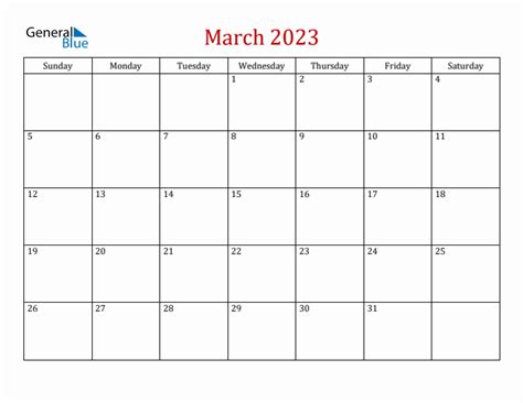 March 2023 Monthly Calendar Pdf Word Excel