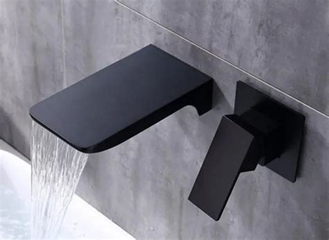 Basin Fountain Basin Waterfall Tap Wall Mounted Brass Concealed Hot And Cold Water Mixer For