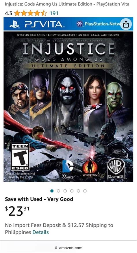 Psvita Game Injustice Gods Among Us Ultimate Edition On Carousell