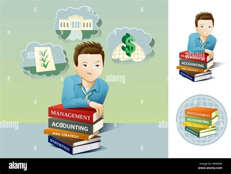 A Young Man Thinking About Business School Related Studies While