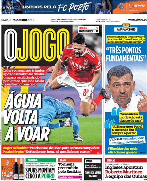 Capas De Jornais On Twitter Desporto O Jogo 2023 01 07 Ojogo