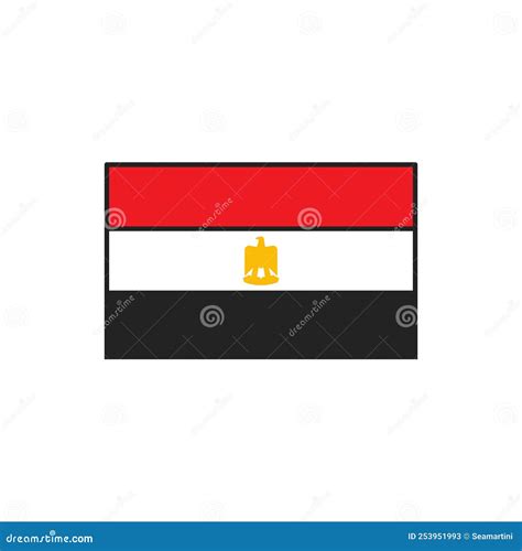 Egypt Flag Egyptian Country Of Pharaohs Emblem Stock Vector