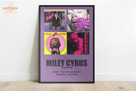 Quadro Placa mdf Colors Coletânea Álbuns Miley Cyrus Elo7