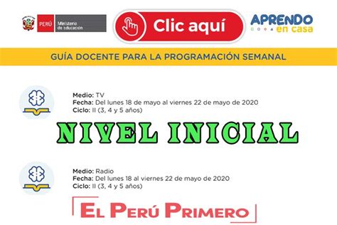 Gu A Docente Para La Programaci N Semanal Nivel Inicial Semana