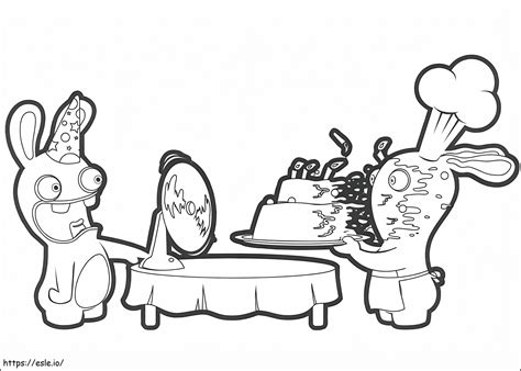 Raving Rabbids Birthday Coloring Page