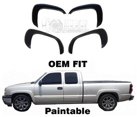 Fender Flares For Gmc Sierra 1500 1999 2006 Paintable Matte Black Oe