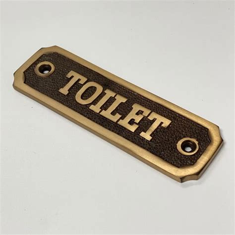 Solid Brass Wc Toilet Door Sign Vintage Antique Victorian Etsy