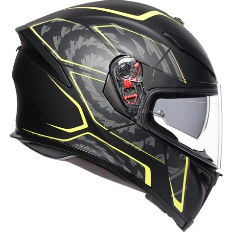 Casque K 5 S TORNADO AGV Noir Jaune fluo MOTO AXXE FR Casque intégral