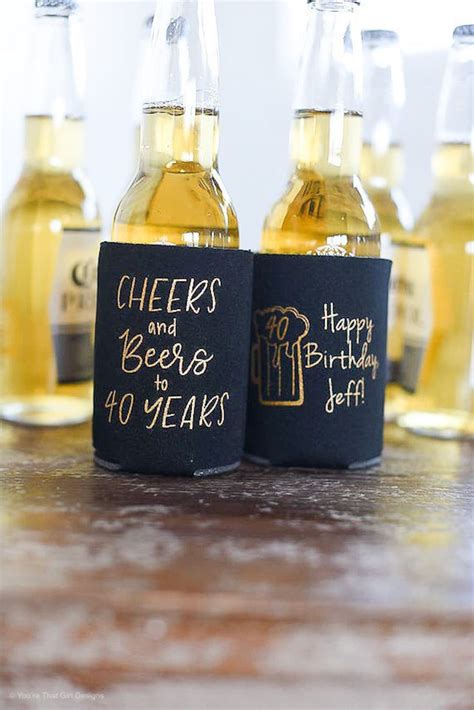 40th Birthday Party Favors Personalized Milestone Birthday Can Coolers ...