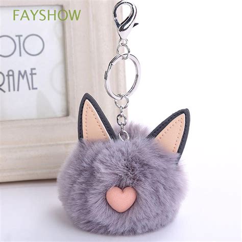 New Fashion Jewelry Car Handbag Pendant Key Buckle Fluffy Keychain