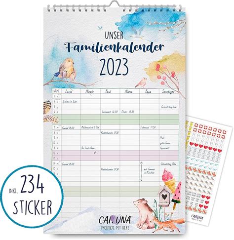 Calluna Familienkalender Bunt Gestaltete Monate