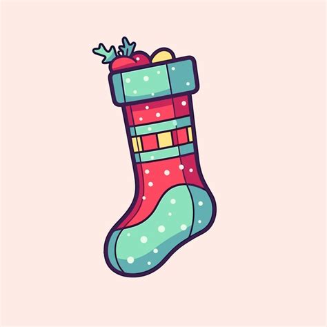 Premium Vector Christmas Stocking Sock Cartoon Style Vector