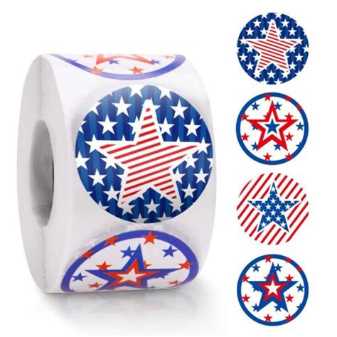 Patriotic Stickers American Flag Stickers Label 500pcs Round Self Adhesive St Ebay