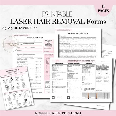 Laser Hair Removal Client Intake Forms Editable Consultation Etsy