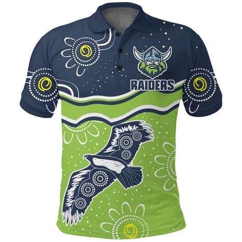 Aio Pride Canberra Raiders Polo Shirt Aboriginal Dot Painting Aio