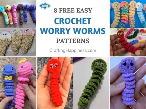 8 Free Easy Worry Worm Crochet Patterns - Crafting Happiness