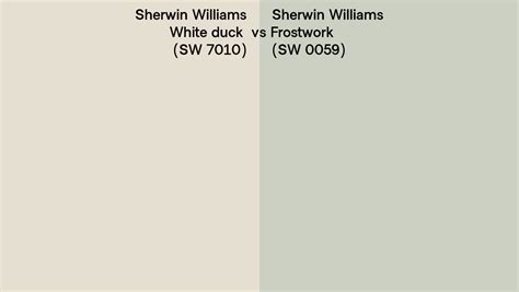 Sherwin Williams White Duck Vs Frostwork Side By Side Comparison