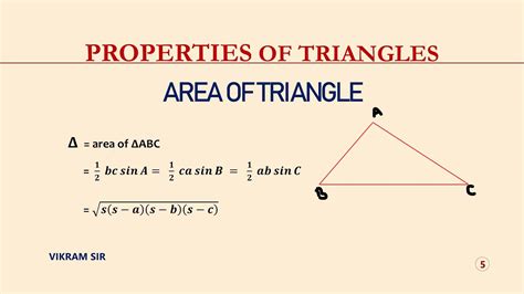 Area Of Triangle Properties Of Triangles Trigonometry Area Of