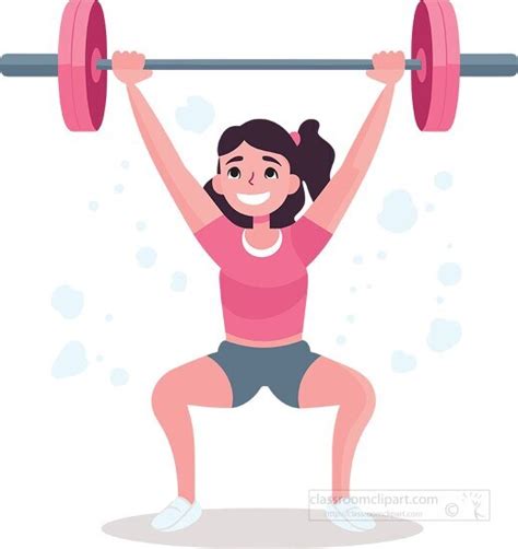 Weightlifting Clipart Cute Girl Lifting Weights