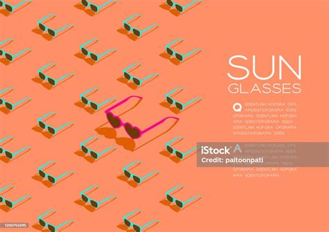 Sunglasses Heart Shape Frame 3d Isometric Pattern Eyeglasses Fashion Product Concept Poster And