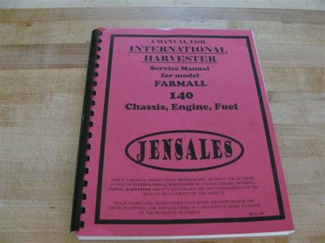 Buy International Harvester Farmall 140 Service Manual In Moravian