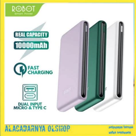 Jual Powerbank ROBOT 10 000Mah RT180 Dual Input Port Micro Usb Type C