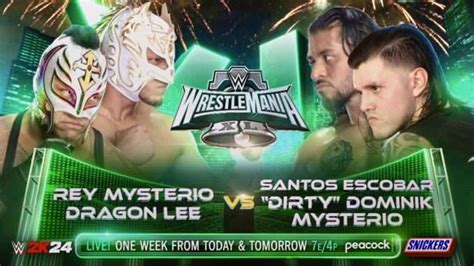 Official For Wrestlemania Rey Mysterio Dragon Lee Vs Dominik