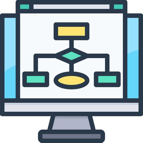 Icono De Diagrama De Flujo Justicon Lineal Color