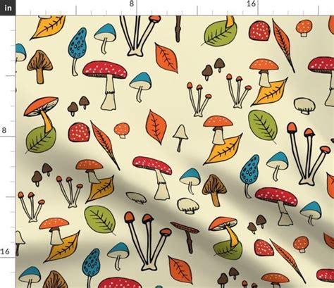 Mushroom Ivory Fabric Spoonflower