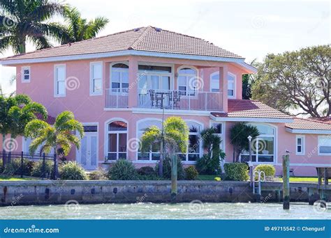 A Pink Beach House Stock Photo Image Of Coast Golden 49715542