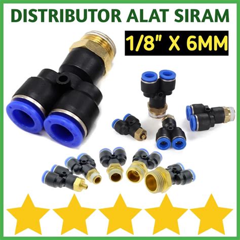 Fitting Pneumatic Slip Lock 18 X 6mm Male Thread Drat Luar Selang Pu