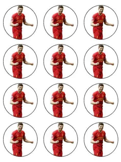 Steven Gerrard Footballer Football Sport Edible Cupcake Toppers Wafer Icing X 12 £4 14 Picclick Uk