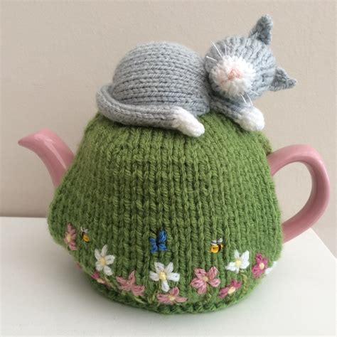 Tea Cosy Knitting Pattern Pdf Digital Download Cat Nap Tea Cosy