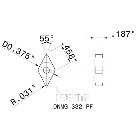 Iscar Turning Insert DNMG332PF IC9150 Carbide MSC Direct