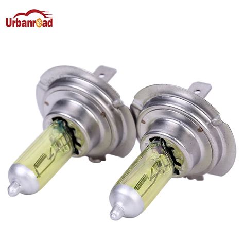 Urbanroad 2pcs H7 Light Bulbs 3000K Halogen H7 12V 55W Golden Yellow