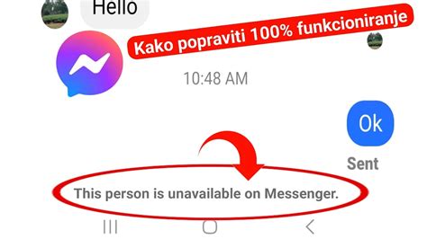 kako popraviti ovu osobu je nedostupna na grešci u messengeru 2024