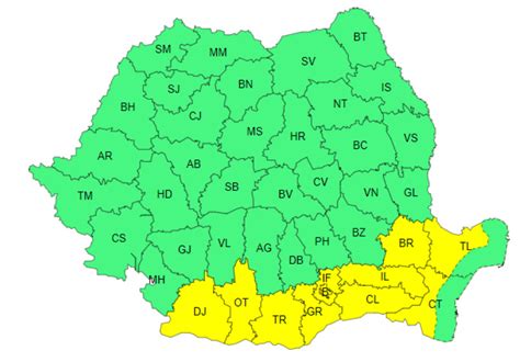 HARTĂ Codul galben de caniculă a fost prelungit pentru sudul țării Ce