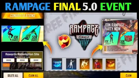 Rampage Event Return Back New Redeem Code Event Today Night