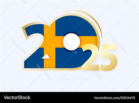 Year 2025 with sweden flag pattern Royalty Free Vector Image