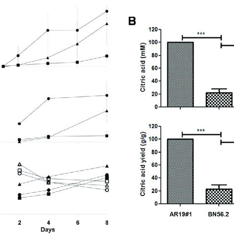 Citric Acid Production By A Niger A The A Niger Strains Ar191