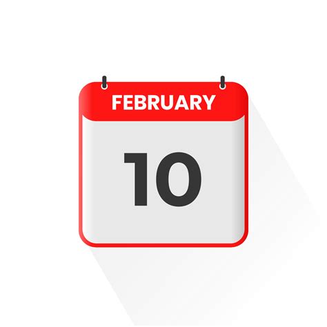 10th February calendar icon. February 10 calendar Date Month icon ...