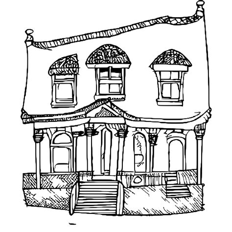 Old Houses Coloring Pages