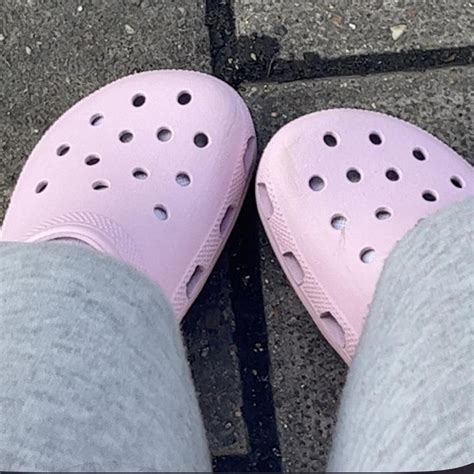 Light Pink Crocs Love These They Are So Cute For Depop