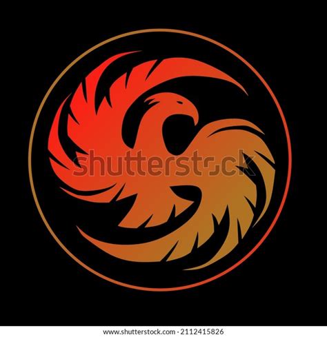 Phoenix Logo Design Black Background Stock Illustration 2112415826 ...