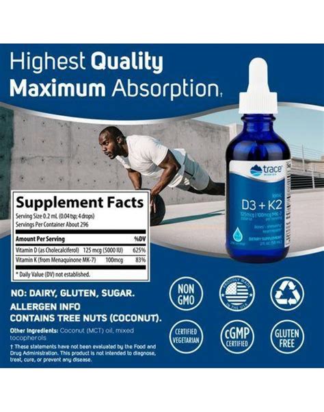 Trace Minerals Ionic D3 + K2 - 59 ml