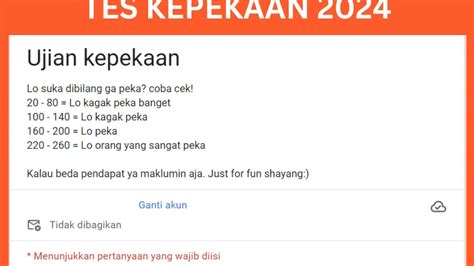 Tutorial Dan Link Ujian Kepekaan Google Form Viral Tiktok Berapa