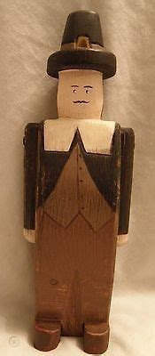 Vintage Wolf Creek Carved Folk Art Pilgrim Man Signed Eldora Iowa