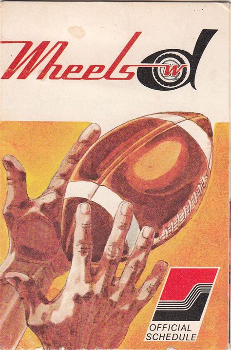 1974 Detroit Wheels WFL Schedule World Football League World