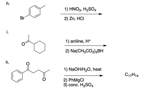 Solved H 1 HNO3 H2SO4 Br 2 Zn HCI I 1 Aniline H 2 Chegg