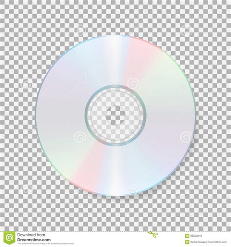 Icona Realistica Del Cd Compact Disc Isolato Su Fondo Trasparente